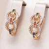 Rose Gold Color Drop Earrings For Women Geometry 8 Shapes Colorful Natural Zircon Accessories Daily Fine Jewelry