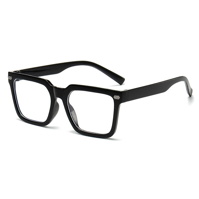 L09 Square Rice Nail Fashion Frame, Trendy Fashion Anti-Blue Glasses, Thin Plain Flat Mirror Frame