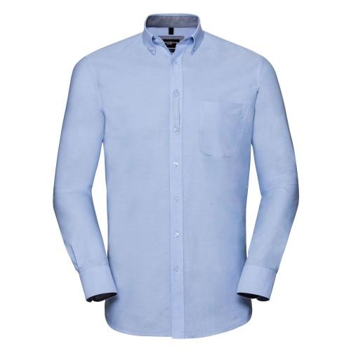 Russell Collection Mens Oxford Tailored Long-Sleeved Shirt