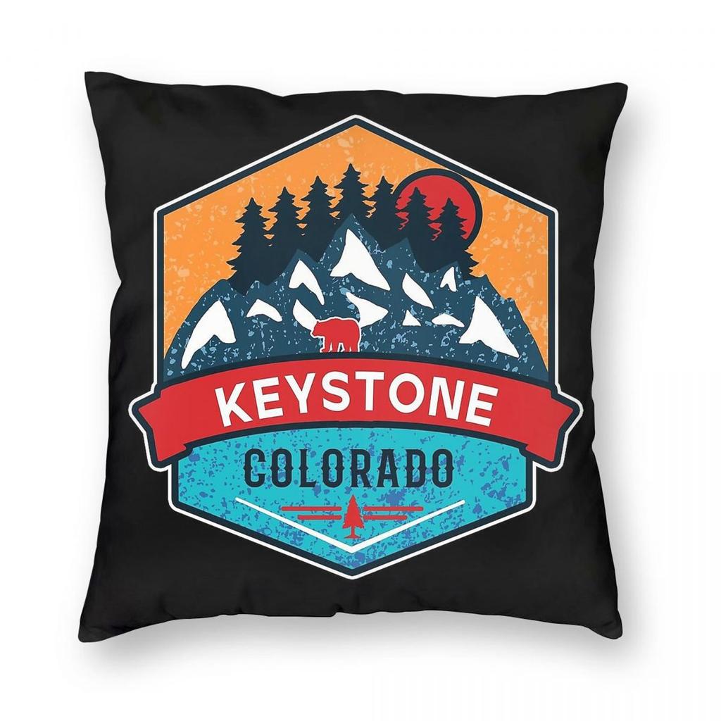 Keystone Colorado Square Pillowcase Polyester Linen Velvet Pattern Zip Decorative Throw Pillow Case Car Cushion Cover Wholesale