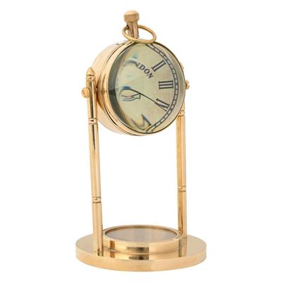 Antique Brass Table Clock Vintage Glass Clock Watch for Study Table, Decoration, Office Desk, Home Decor, Wedding Gift Item