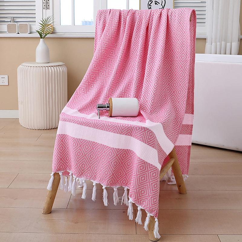 Turkish Tassel Swim Towel - Ultra-Absorbent Quick-Dry Beach Wrap with Sand-Resistant Fabric for Pool & Ocean