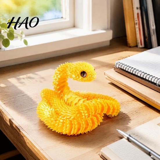 Realistisches PLA-Schlangenmodell 3D-gedrucktes, artikuliertes Spielzeug, Flexible bewegliche Gelenke, Figuren als Belohnung für Kinder im Klassenzimmer, Fidget-Spielzeug für Schreibtischdekoration