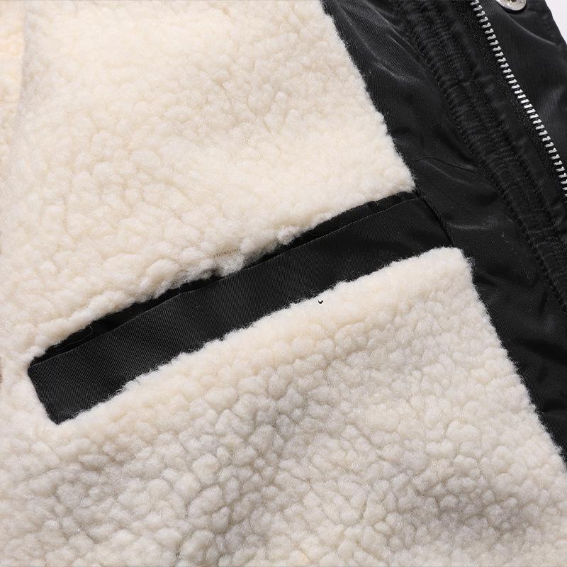 Men's Winter Hooded Cotton Coat with Faux Lambskin – Trendy European & American Casual Jacket