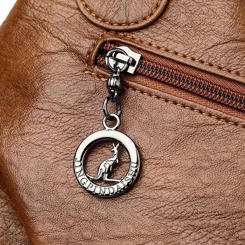 Damen Weiches Leder Große Kapazität Tasche Handtasche für Mütter mittleren Alters Schulter Umhängetasche