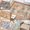 Moroccan Trellis Cream Multi Color Carpet Mat Rug Washable Non-Slip Home Decor for Kitchen Entryway Bathroom Bedroom Indoor