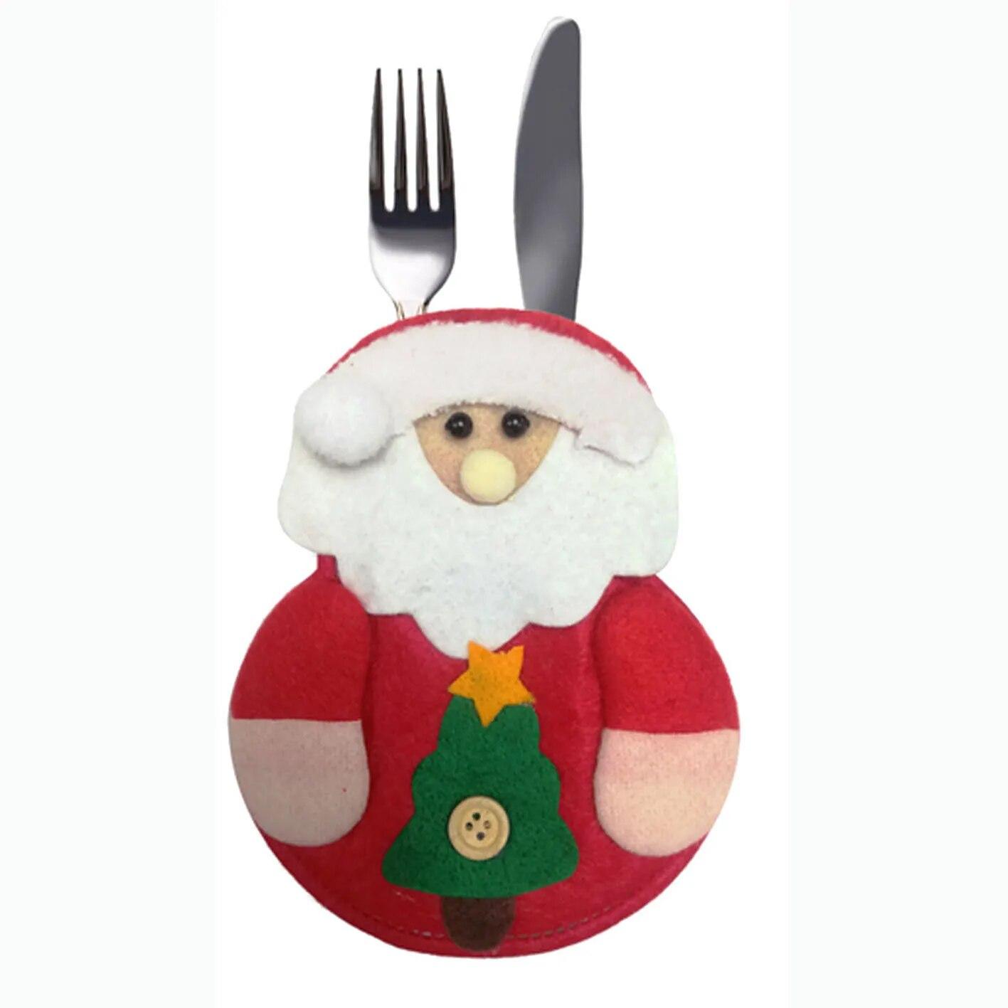 

Новинка 2024 года, Рождественский держатель для столовых приборов, нож, вилка, карманные сумки, Рождественская посуда, чехол, ужин, рождественские украшения для дома 1pcs