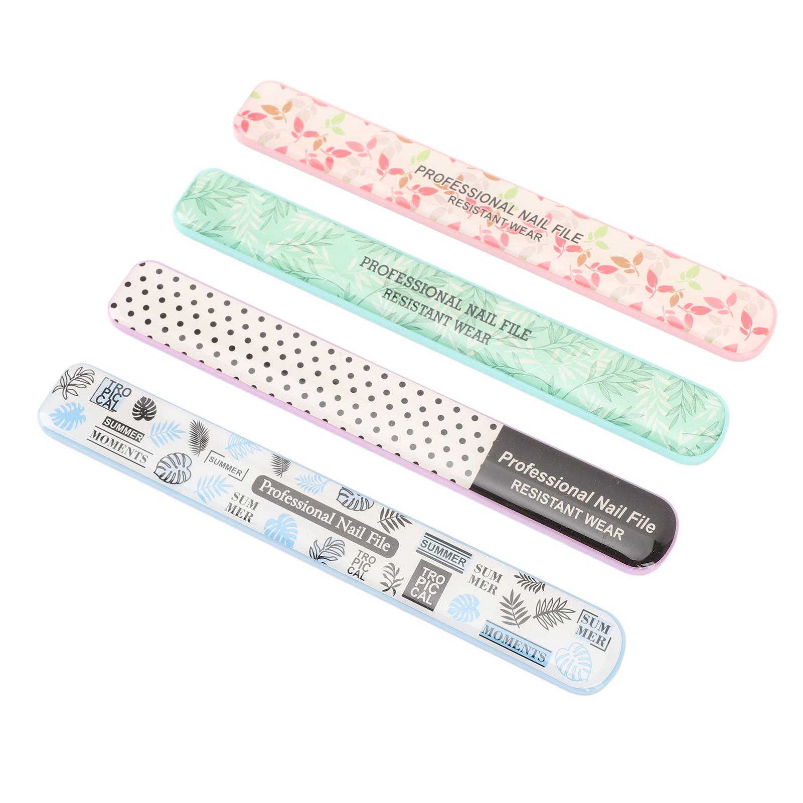 

Набор из 4 пилок для ногтей из нержавеющей стали, противоскользящая ручка, прямоугольные пилки, легко обрабатывают ногти, металлический маникюр