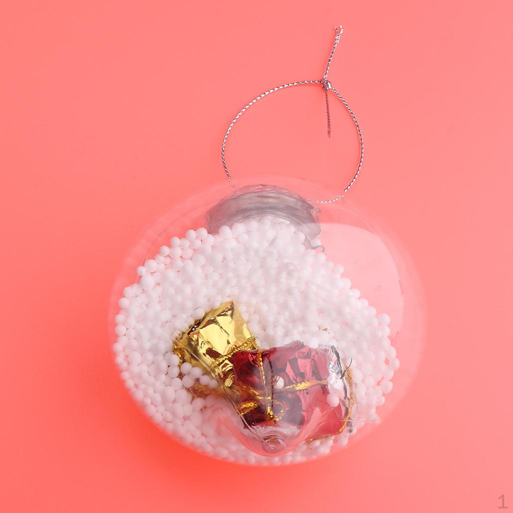 Clear Christmas Snow Ball Transparent Refillable Xmas Bauble Tree Ornament