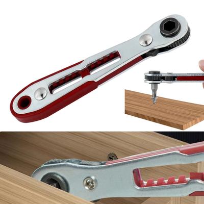 Multifunctional Bidirectional Ratchet Wrench with Non-Slip Handle Double-Headed Design Forward Reverse Cross Elbow Flat Head Wrench