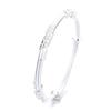 Zuyin S999 Sterling Silver Leaf náramek pro ženy s minimalistickým designem, nastavitelný květinový náramek push-pull