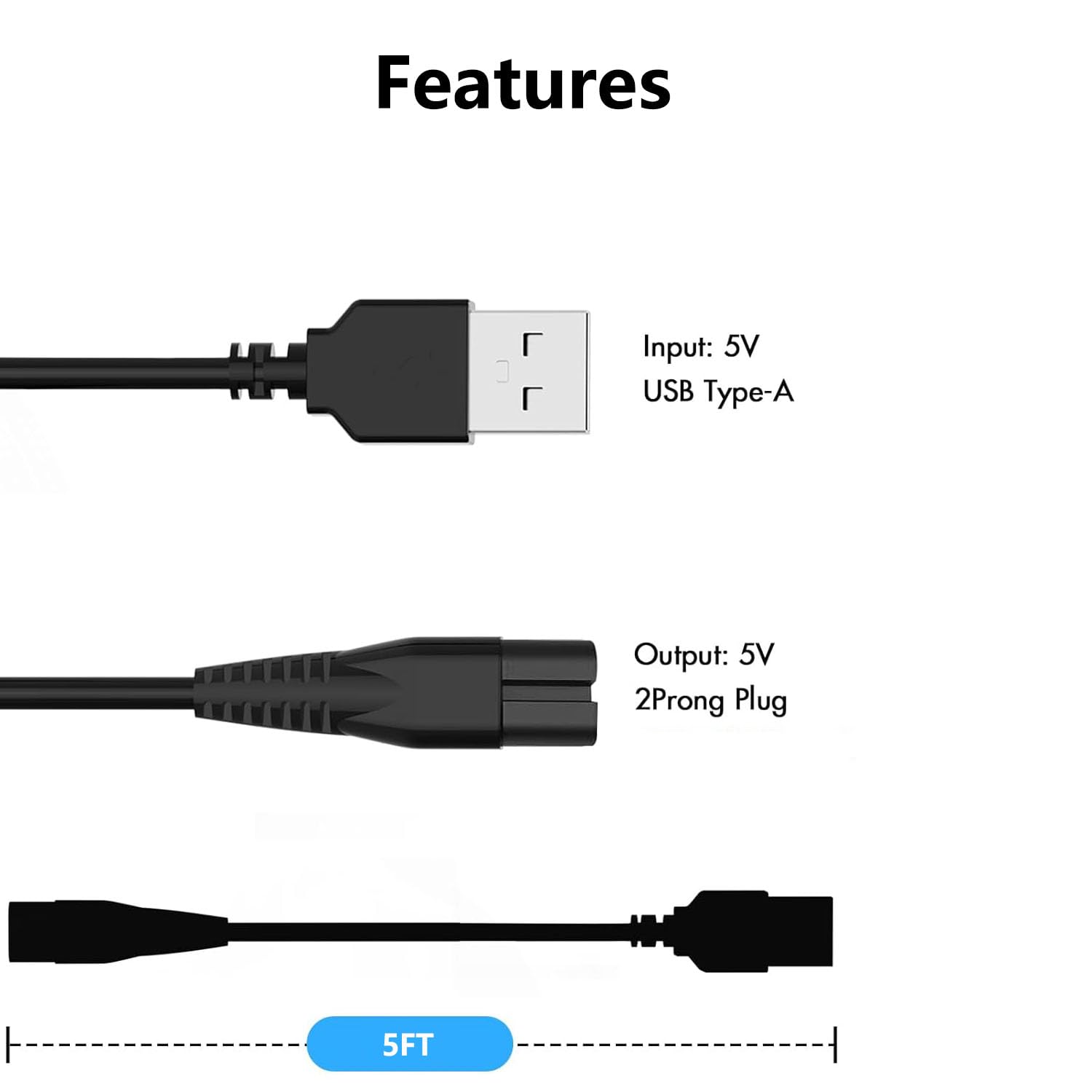 for wyklaus Head Shaver 7D Replacement Charger Wyklaus Charger USB Charging Cable Compatible with Wyklaus Head Shaver 7D Charger Cord