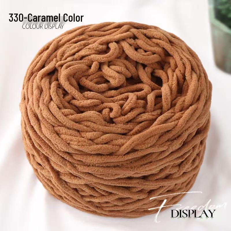 New 3.8 Liang Colored Ice Yarn: Thick Single-Strand for Crochet - Ideal for Shoes, Slippers, Scarves, and Seat Cushions.
