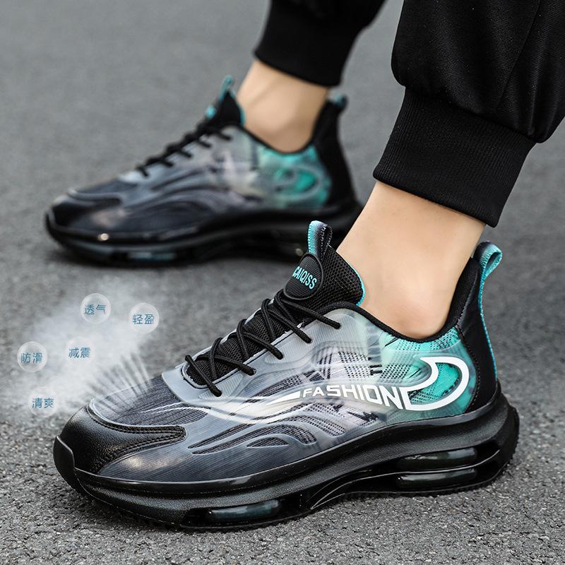 New Men's Shoes Double-layer Air Cushion Platform Running Shoes Summer Fashion Breathable Mesh Sports Dad Shoes