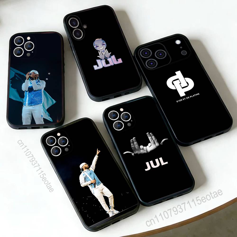 J-Julien M-Mari Jul Black Soft Case For iPhone 17 13 14 15 11 16 12 Pro Max Pro Max Plus E Air Mini Phone Cover Shell