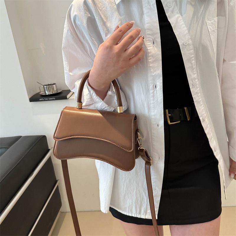 Chic Pu Leather Small Square Bag For Women Casual Street Style Elegant Crossbody Purse With Phone Pocket