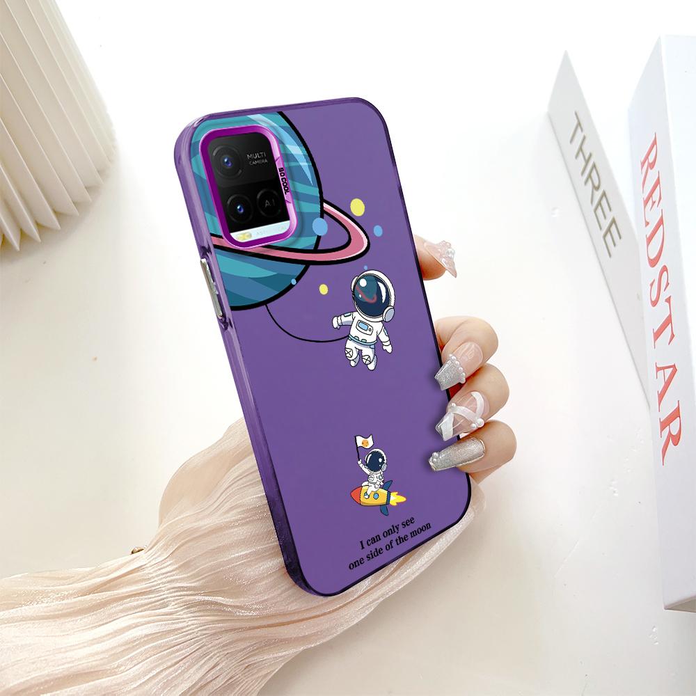 Painted Pattern Colorful Sliver Double Sided Hard Shell Shockproof Anti-fall Phone Casing for Vivo