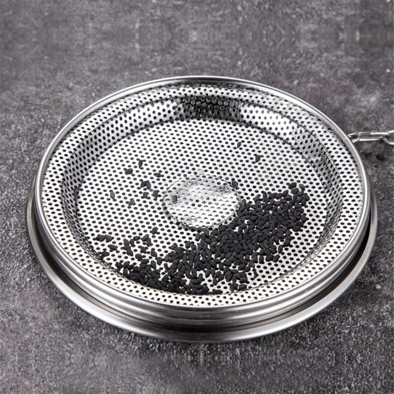 Round Hole 304 Stainless Steel Seasoning Bag Gravy Soup Taste Spice Box Basket Brine Hot Pot Slag Separation Colander Strainers