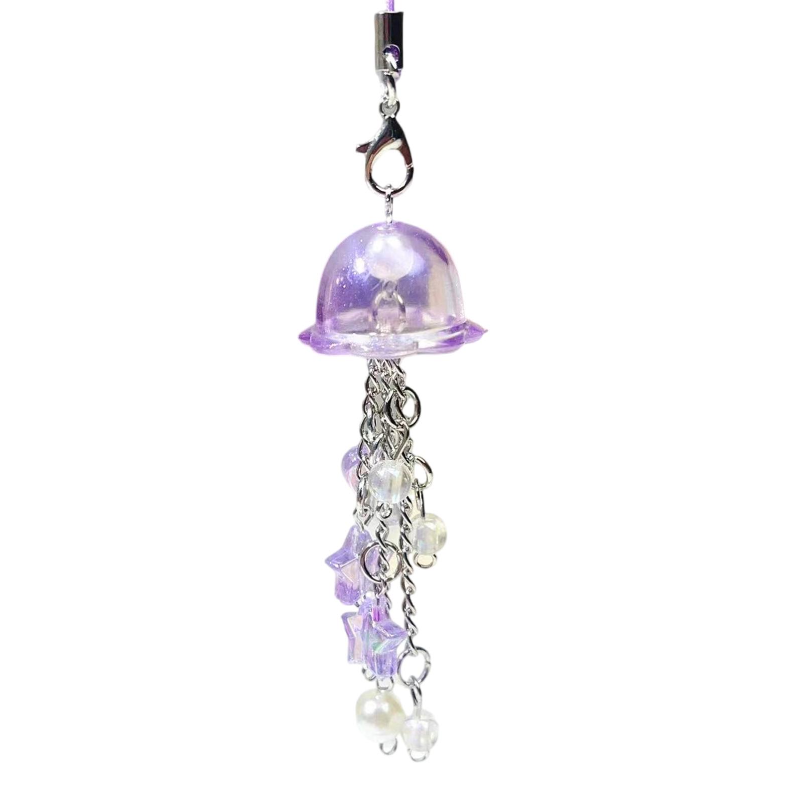 

Привлекательный брелок для телефона в виде медузы, модный кулон-шарм в форме медузы, аксессуар для женских телефонов и наушников фиолетовый