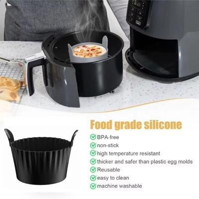 1pc/6pcs Air Fryer Silicone Egg Cooker Mold Reusable Nonstick Poached Egg Baking Cups for Microwave Stovetop Ovens Steamed Eggs