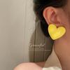 Semplici Orecchini a Forma di Cuore Color Caramella Moda e Carini Orecchini Geometrici a Forma di Cuore in Acrilico Verniciato a Spruzzo Orecchini da Ragazza
