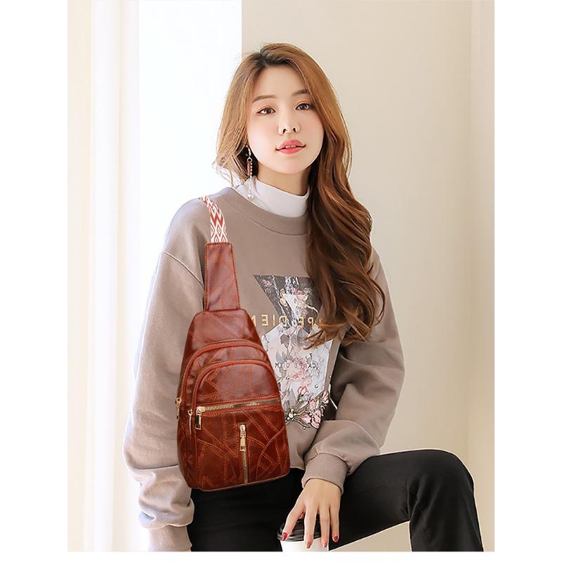 Leisure Large Capacity PU Soft Leather Crossbody Bag