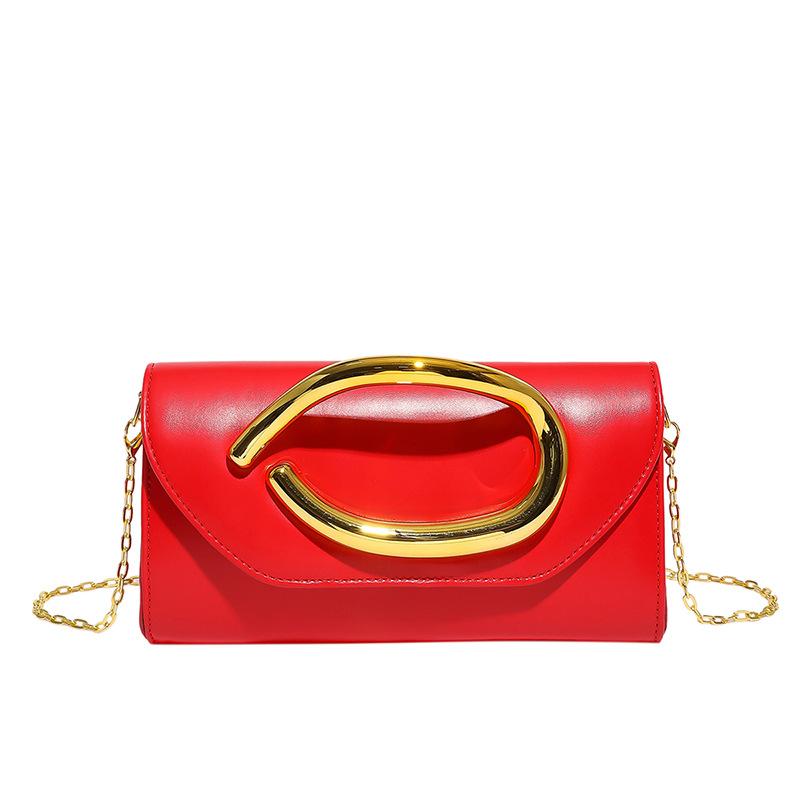 Foreign trade bags women's grab bags new 2025 European and American fashion niche single shoulder crossbody metal dinner bag tide