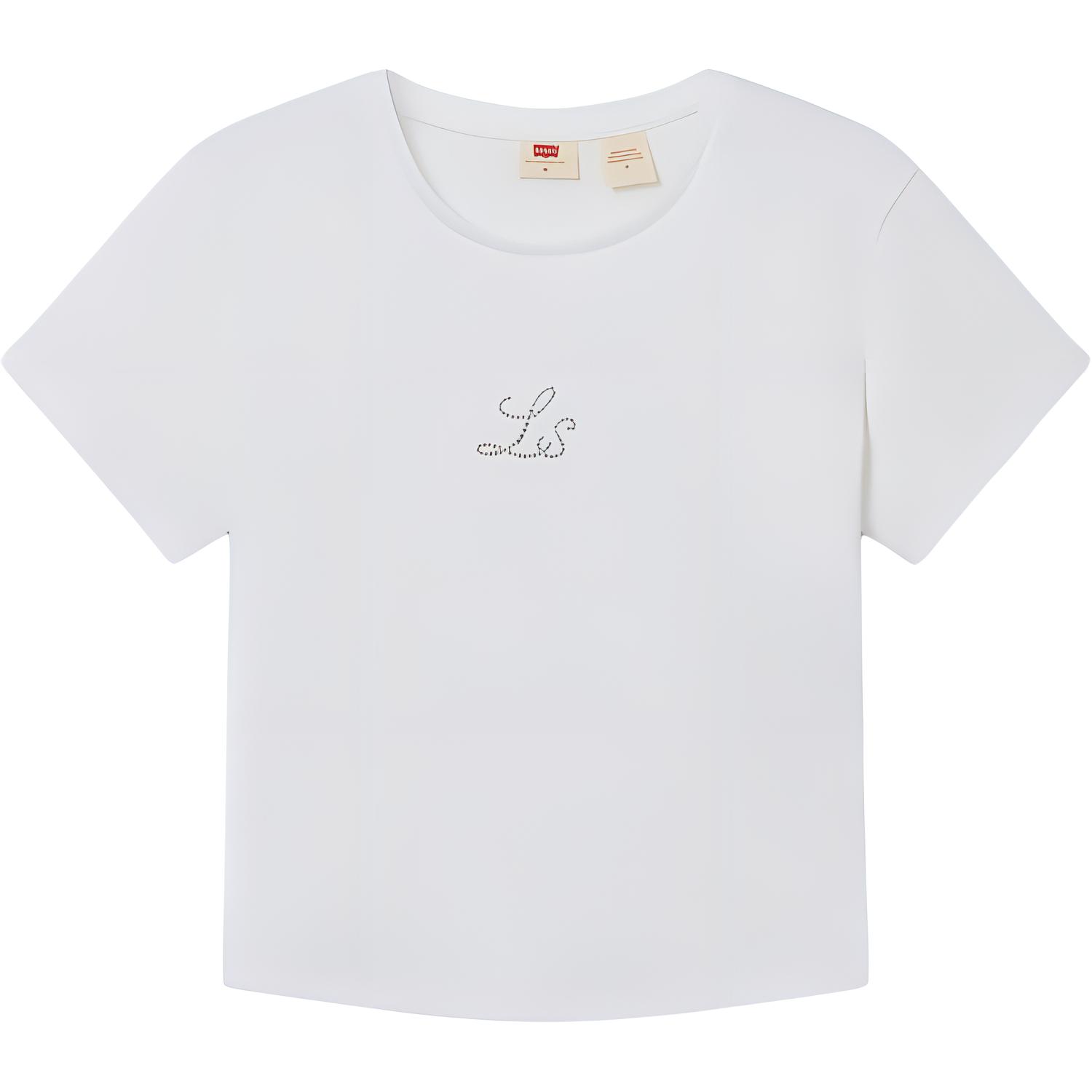 

Levis Мягкая Удобная Повседневная Рубчатая Футболка с Круглым Вырезом и Коротким Рукавом Женские Топы Белый 003HQ-0000 M