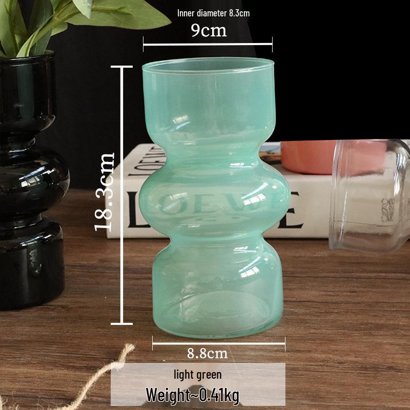 Mid-Century Light Luxury Glass Vase for Hydroponic Floral Arrangements