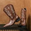 Winter Fashion Designer New High Tops Embroidery Pattern Western Cowboy Boots for Men's Casual Luxury Brand High-top Shoes