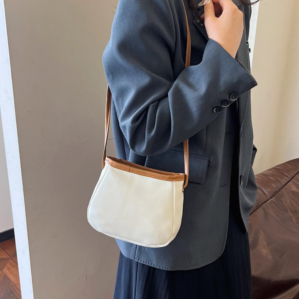Miękka torba na ramię z PU, damska, torebka pod pachami, torebka w jednolitym kolorze, modna, dziewczęca, mała torba na ramię