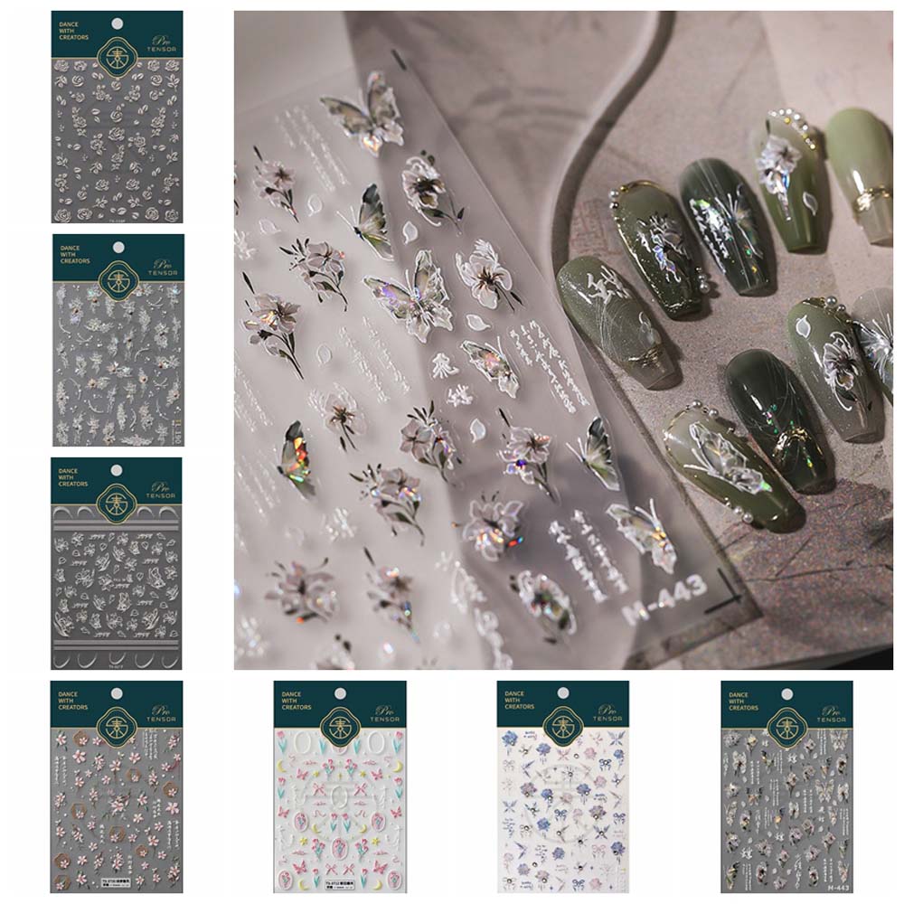 

Наклейки для ногтей с изображением персиковых роз, самоклеящиеся цветочные украшения для ногтей для женщин/девочек StyleC