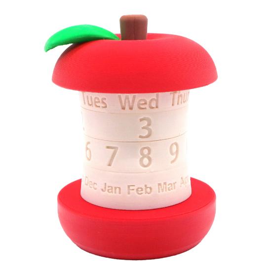 Fruit Perpetual Calendar Rotating Fruit Core Decorative Calendar Desktop Calendar with Date And Month Display for Christmas Gift Home Office