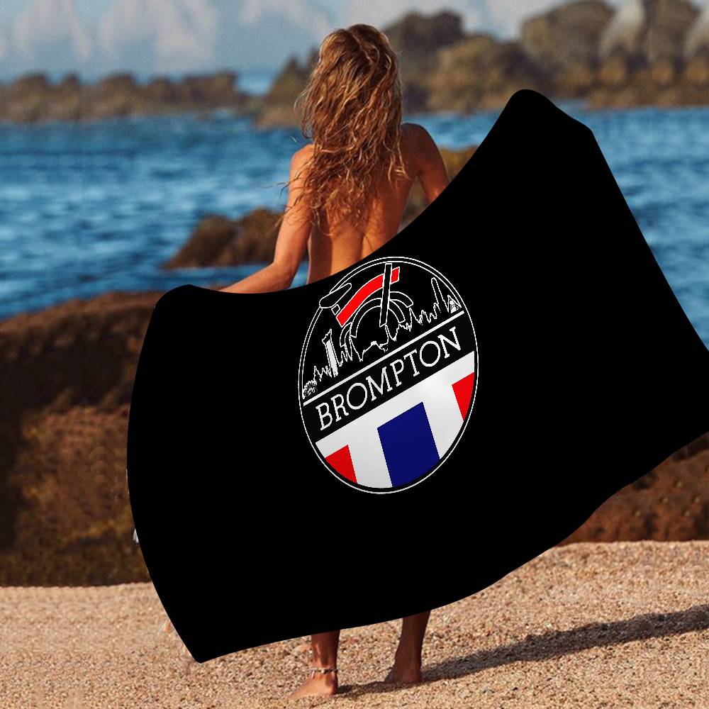 Brompton Logo Microfiber Beach Towel Absorbent Quick Dry Soft Yoga Swimming Resort Mountain Climbing Towel