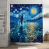 Starry Night Whale Shower Curtain Inspired By Van Gogh Artwork Add A Touch Of Magic To Your Bathroom Decor Complimentary Hook