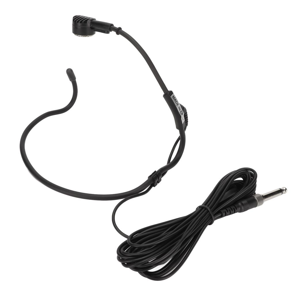 6.35mm Earhook Microphone Ergonomic Dynamic 16.4ft Wired Headset Microphone for Karaoke Speakers Amp