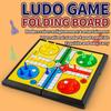 Gioco da Tavolo Ludo Internazionale per Bambini: Scacchiera Pieghevole Portatile, Giocattolo Educativo, Gioco da Tavolo per Feste per Studenti delle Elementari
