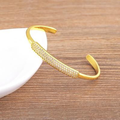 

Nidin Light Luxury Women Men Party Birthday Opening Crystal Bracelet Cubic Zirconia Bangles Adjustable Jewelry Gifts Wholesale 56-58mm