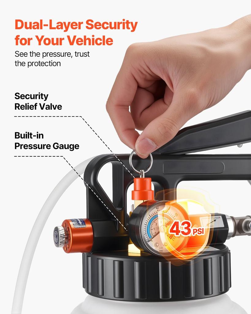 Transmission Fluid Pump, 8 L Capacity, Pneumatic Oil Fluid Extractor ATF Refill Dispenser Transfer Pump wit 15 ATF Adapters, Oil Extractor Dispenser