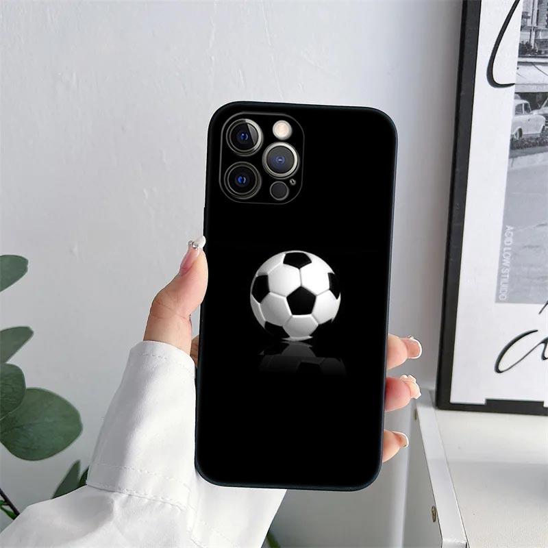 Football Footy Soccer Phone Case for iPhone 11 15 Pro Max Case Coque 14 Plus 13 Pro 12 11 X XS XR 6s 7 8 SE 2020 TPU Soft Cover