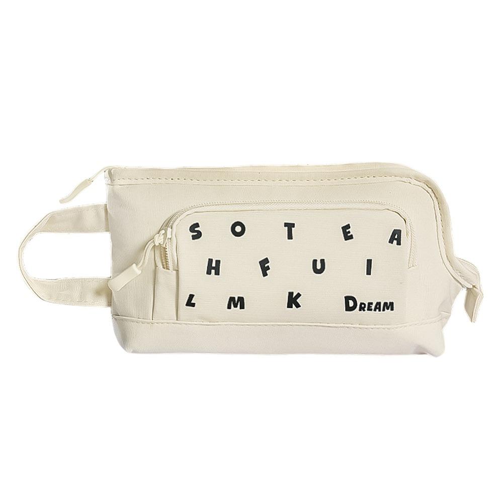 Handheld Pen Bag L-shape Large Opening Stationery Bag Stationery Organizer  Back To School Gift