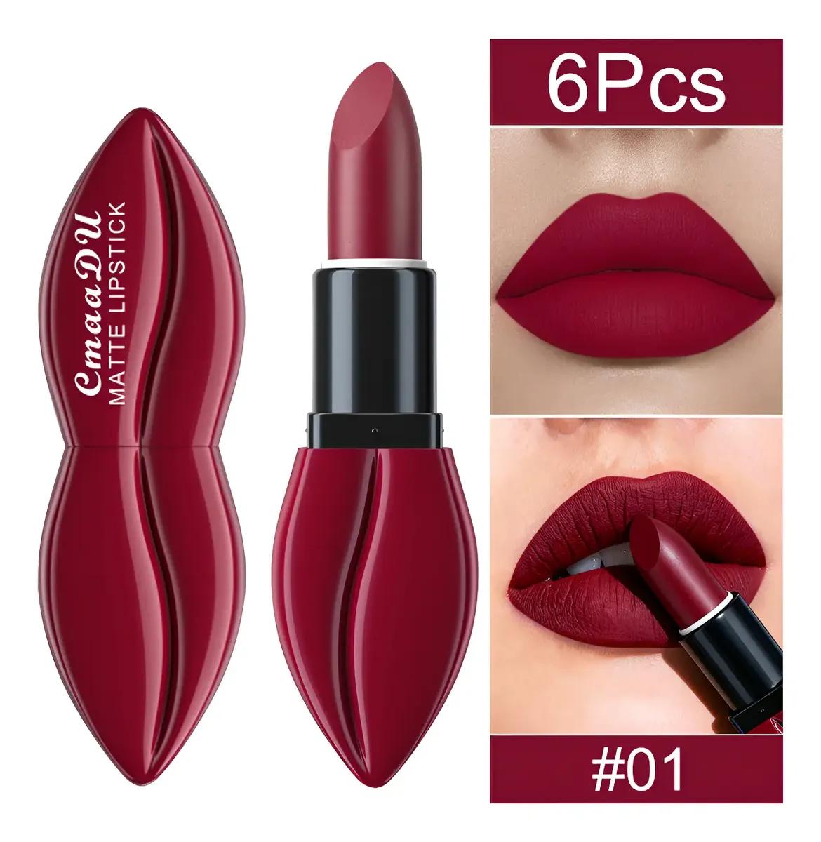 Cmaadu 6 Matte Lipsticks Easy to Apply and Moisturizing