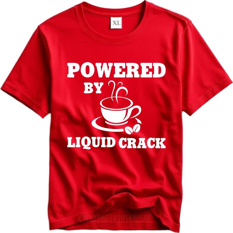 Daily Wear Summer Boys Tshirt Powered By Liquid Crack Coffee Cup Short Sleeve Comfortable O Neck Tshirt Relaxed Fit Tshirt as the picture3528 красный