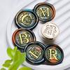 European Style 26 Letter Circular Fire Lacquer Brass Seal Wedding Invitation Card Hand Account Wax Seal Stamp Craft Supplies