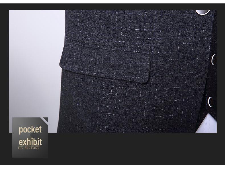 New Men's Slim Fit Korean Style Spring Casual Three-Piece Suit Blazer