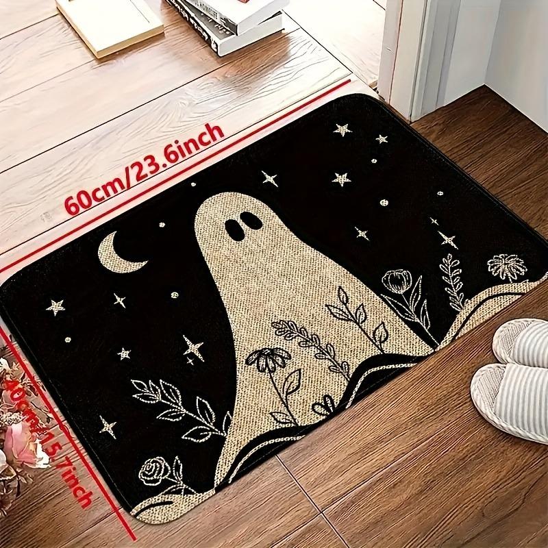 1PC Halloween Skull Crow Kitchen Rug Non-Slip Door Mat Pop Design Bathroom Rug Bath Mat Carpet for Home Sink Laundry Decor