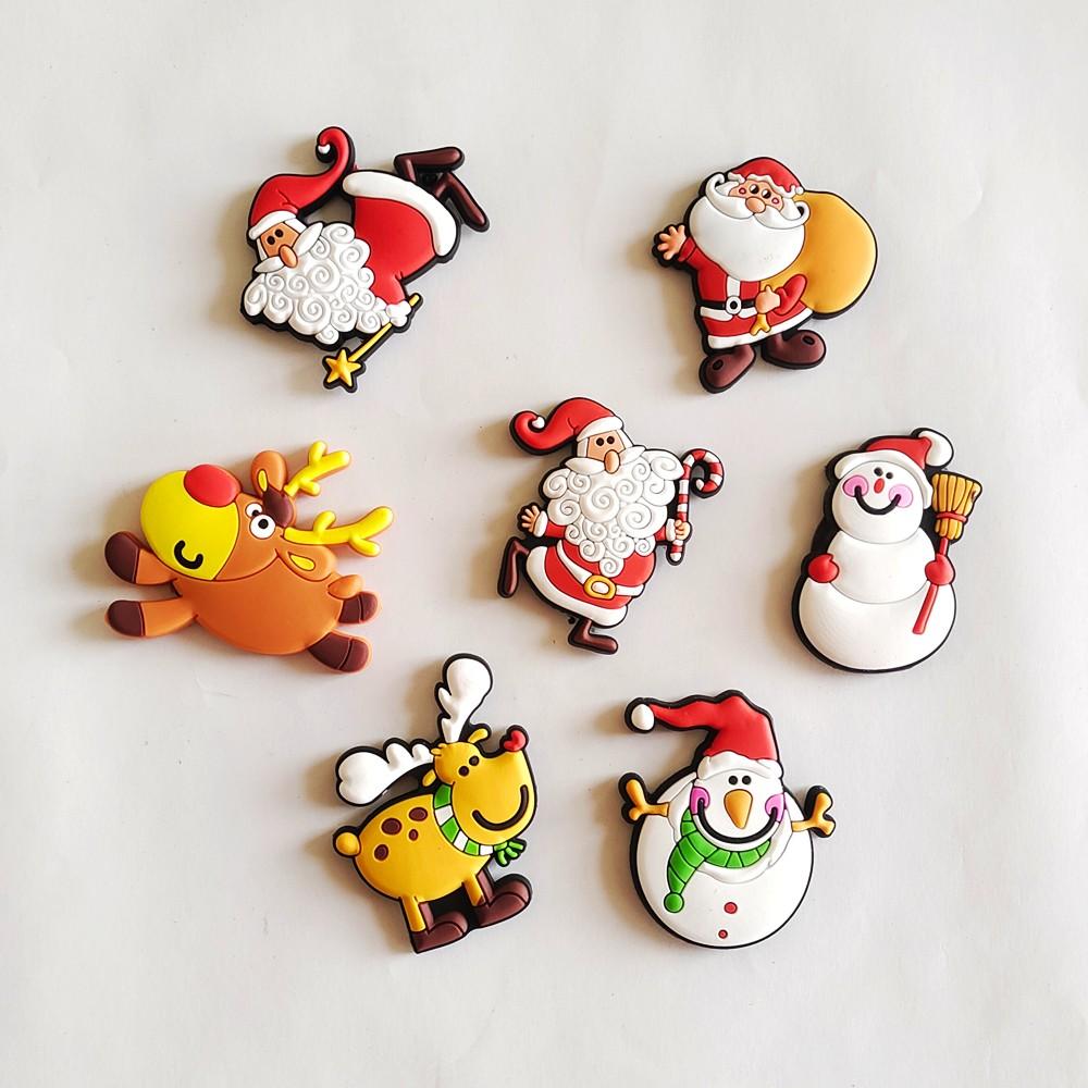 Creative Christmas Fridge Magnet Set Cartoon Christmas Decoration Magnetic Refrigerator Stickers for Kids New Year Decor Gifts