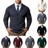 Herren V-Ausschnitt einreihiger Strick-Cardigan-Pullover mit Knopfleiste für lässiges Layering