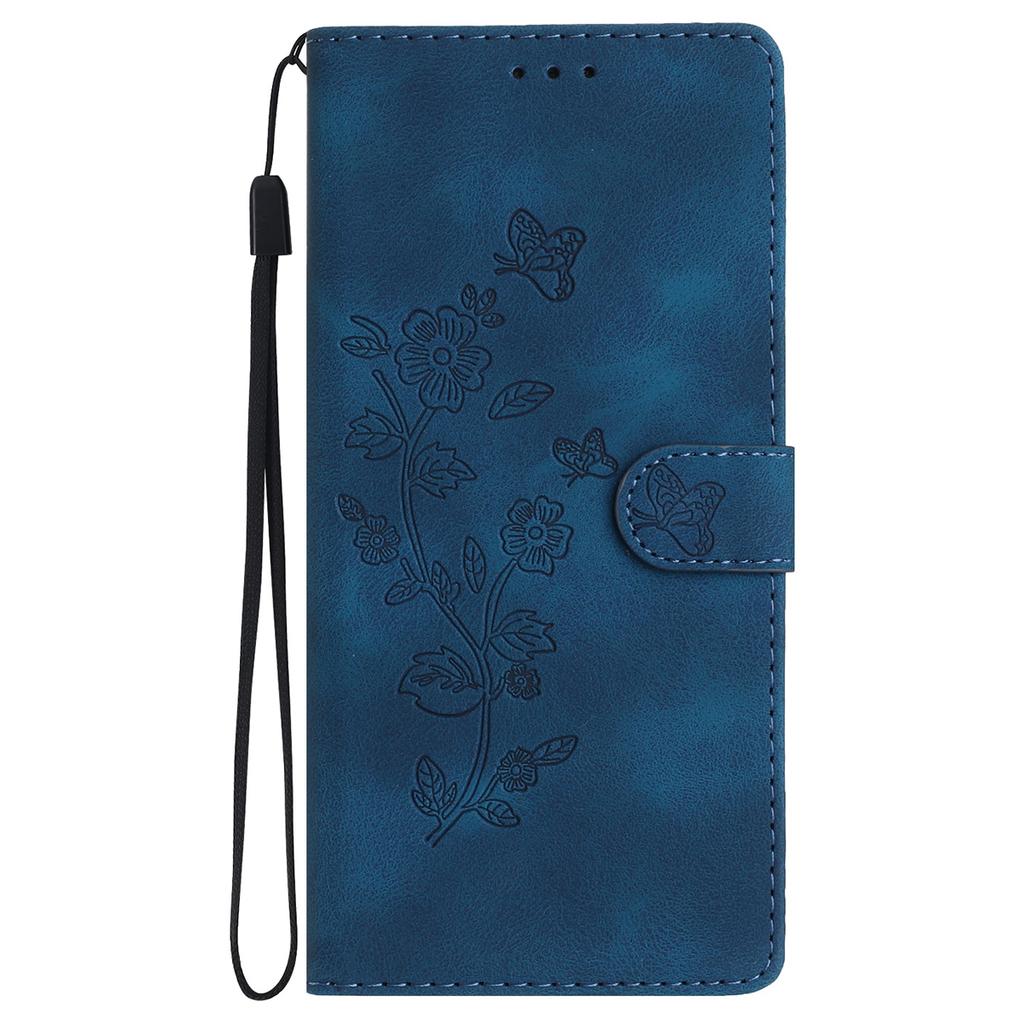 For Honor 200 Lite Case Leather Imprinted Flower Phone Cover Wallet with Wrist Strap