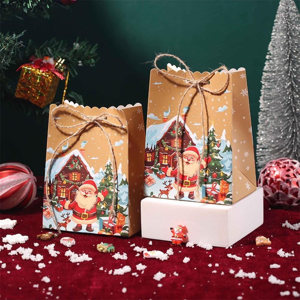 10PCS Snowman Gift Bags Christmas Gift Wrapping Candy Biscuit Packaging Bag  Party Favors Decoration